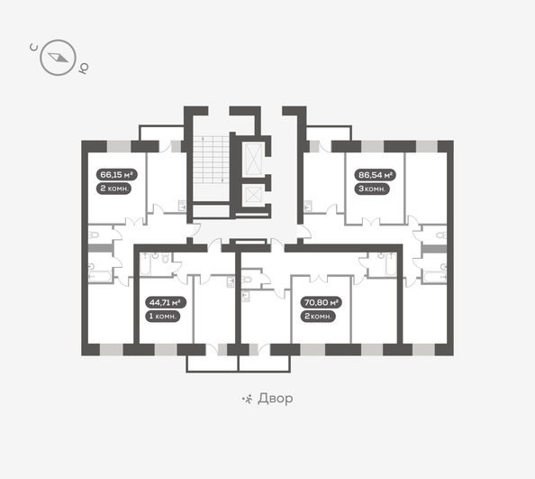
  Продается 3-комн. квартира 86.54 м², в ЖК Вверх, дом 1. Фото 5.