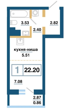 
  Продается студия 22.2 м², в ЖК Нанжуль-Солнечный, дом 12. Фото 1.