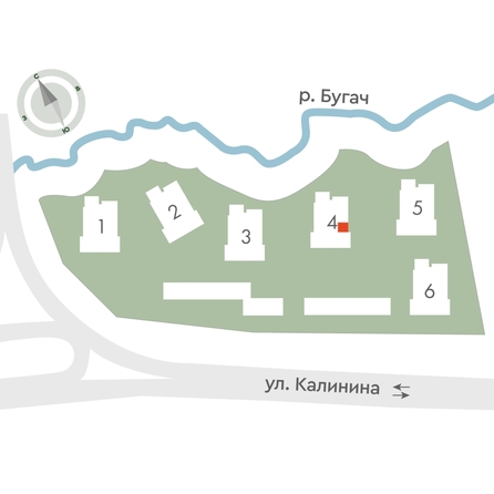 
  Продается 2-комн. квартира 46.2 м², в ЖК Калина Долина, дом 4. Фото 2.