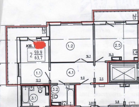 
  Продам 2-комн. квартиру 60 м², в ЖК Курчатова, дом 6 строение 1. Фото 2.