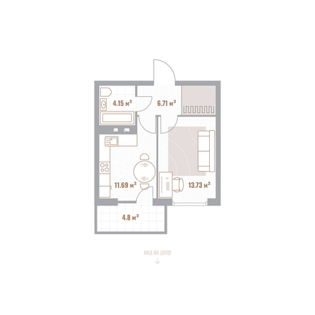 
  Продается 1-комн. квартира 37.68 м², в ЖК Николаевские кварталы. Фото 1.