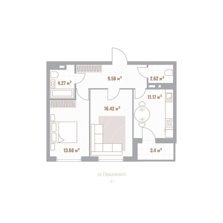 
  Продается 2-комн. квартира 59.36 м², в ЖК Николаевские кварталы. Фото 1.