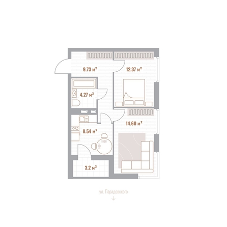 
  Продается 2-комн. квартира 51.11 м², в ЖК Николаевские кварталы. Фото 1.