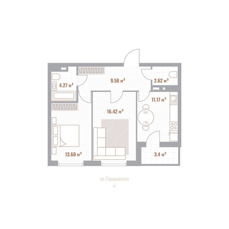 
  Продается 2-комн. квартира 59.36 м², в ЖК Николаевские кварталы. Фото 1.