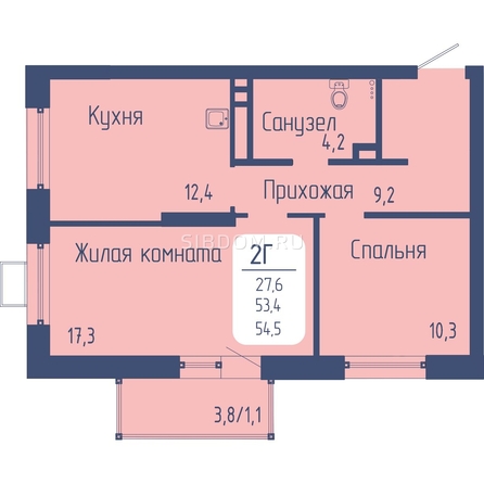 
  Продается 2-комн. квартира 54.5 м², в ЖК Универс, 3 квартал. Фото 1.
