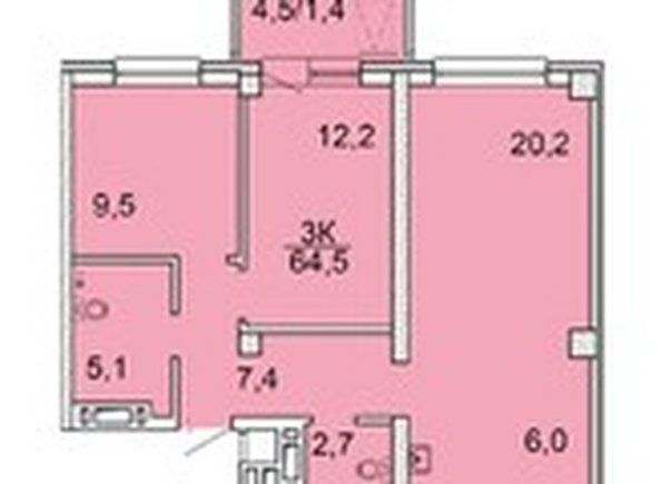 
  Продается 3-комн. квартира 63.8 м², в ЖК Зеленая высотка на Калинина. Фото 1.