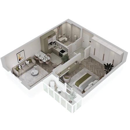 
  Продается 2-комн. квартира 61.75 м², в ЖК Аллея Парк, 2 этап. Фото 3.