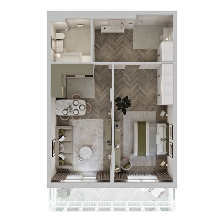 
  Продается 2-комн. квартира 61.1 м², в ЖК Аллея Парк, 2 этап. Фото 1.