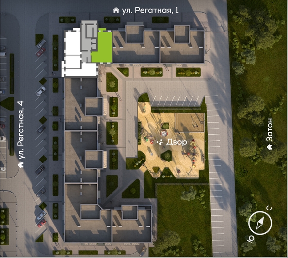 
  Продается 3-комн. квартира 92.8 м², в ЖК Южный берег, дом 24. Фото 1.
