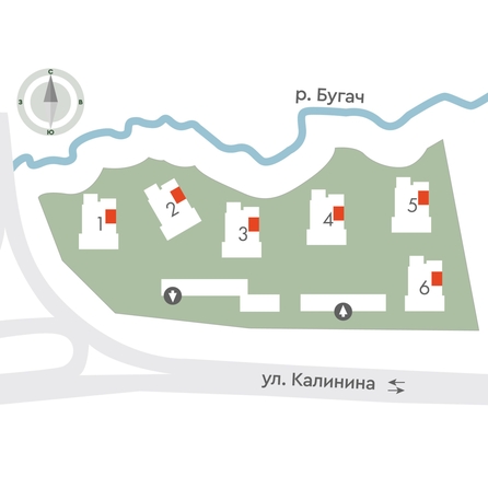 
  Продается 3-комн. квартира 59.1 м², в ЖК Калина Долина, дом 1. Фото 2.
