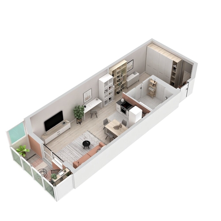 
  Продается студия 43.09 м², в ЖК Аллея Парк, 1 этап. Фото 3.