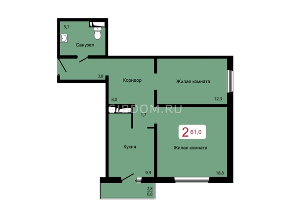 
  Продается 2-комн. квартира 61 м², в ЖК Мичурино, дом 2 стр 7. Фото 1.
