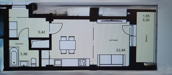 
  Продается 1-комн. квартира 33.85 м². Фото 1.