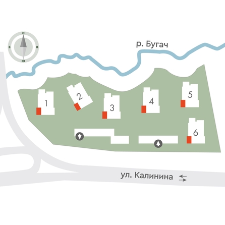 
  Продается 3-комн. квартира 55.3 м², в ЖК Калина Долина, дом 2. Фото 2.
