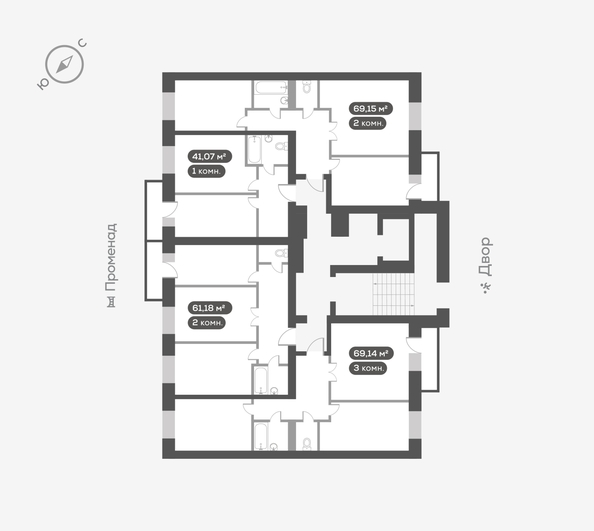 
  Продается 2-комн. квартира 69.2 м², в ЖК ОКТА, дом 2. Фото 5.
