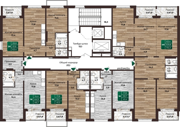 
   Продам 1-комнатную, 41.5 м², Шервуд, (Нагорная 6-я, 15в корп 2)

. Фото 1.