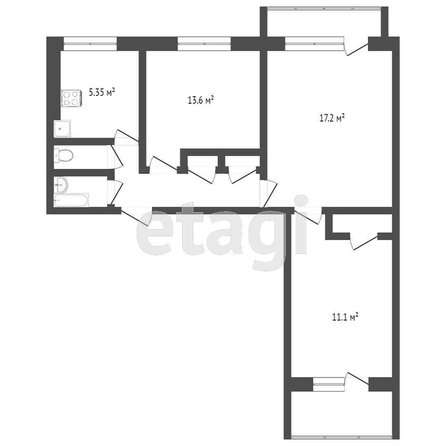 
   Продам 3-комнатную, 68 м², Шукшина ул, 9

. Фото 1.