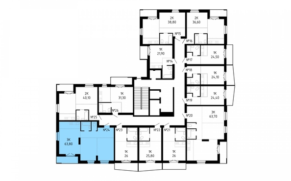 
   Продам 3-комнатную, 63.8 м², Smart (Смарт)

. Фото 15.