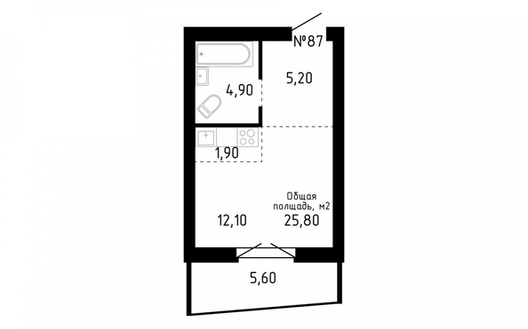 
   Продам студию, 25.8 м², Smart (Смарт)

. Фото 5.