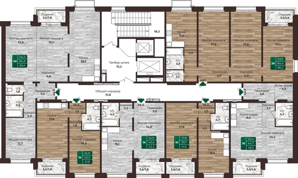 
  Продается 1-комн. квартира, 41.8 м², ЖК Шервуд, (Нагорная 6-я, 15в корп 1)
. Фото 1.