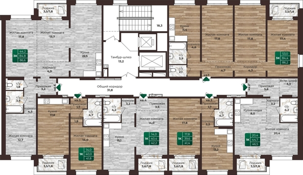
  Продается 3-комн. квартира, 86.6 м², ЖК Шервуд, (Нагорная 6-я, 15в корп 1)
. Фото 2.