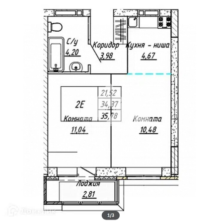 
  Продается 2-комн. квартира, 35.8 м², Шевченко/Ленина ул, д. 135
. Фото 3.