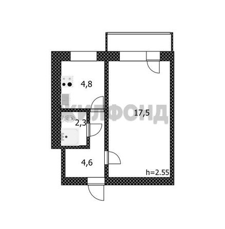 
  Продается 1-комн. квартира, 29.2 м², 40 лет Октября ул, д. 5а
. Фото 11.