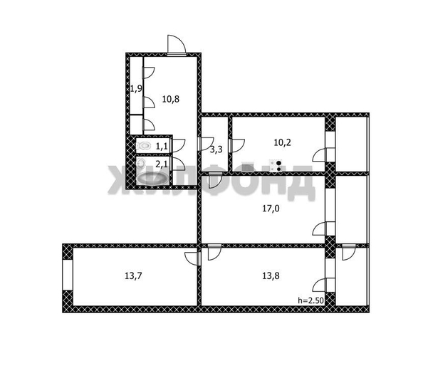 
  Продается 3-комн. квартира, 73.9 м², Малахова ул, д. 69
. Фото 18.