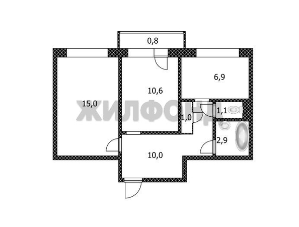 
  Продается 2-комн. квартира, 47.5 м², Строителей ул, д. 4
. Фото 15.