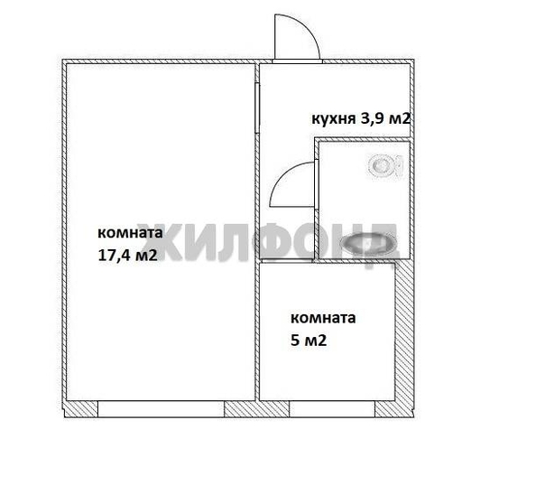 
  Продается 2-комн. квартира, 30 м², Солнечная Поляна ул
. Фото 12.