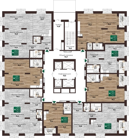 
  Продается 2-комн. квартира, 56.4 м², ЖК Шервуд, (Нагорная 6-я, 15г/12)
. Фото 1.
