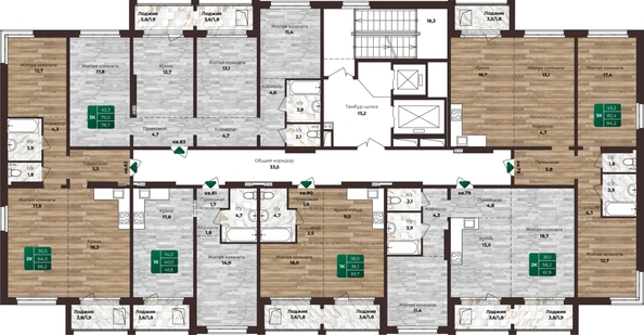 
  Продается 3-комн. квартира, 78.7 м², ЖК Шервуд, (Нагорная 6-я, 15г/1 корп 1)
. Фото 1.