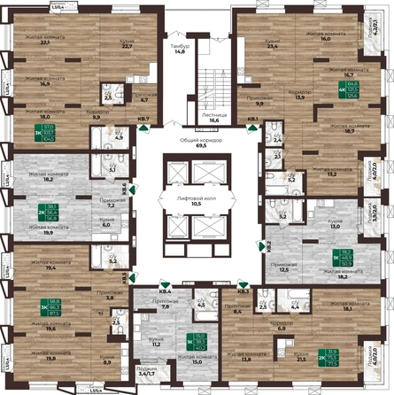 
  Продается 4-комн. квартира 125.7 м², в ЖК Шервуд, (Нагорная 6-я, 15г/12). Фото 1.