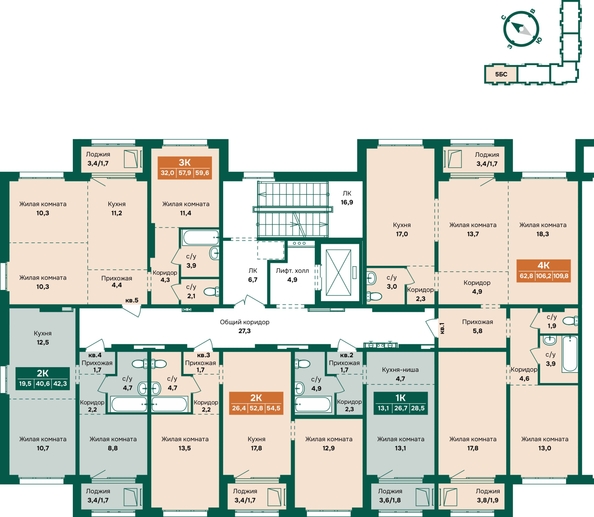 
  Продается 1-комн. квартира 28.5 м², в ЖК Камчатка, корпус 6/3. Фото 1.