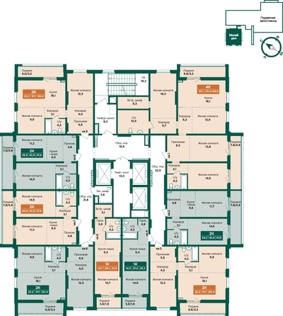 
  Продается 2-комн. квартира 47.8 м², в ЖК Камчатка, корпус 6/1. Фото 1.