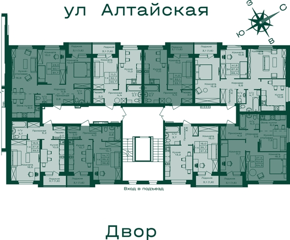 
  Продается 2-комн. квартира 61.7 м², в ЖК Первогорье, корпус 4. Фото 1.