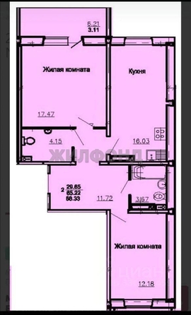 
  Продается 2-комн. квартира 64.6 м², в ЖК Шоколад. Фото 10.