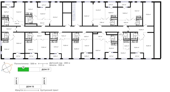 
   Продам 1-комнатную, 44.23 м², Юго-Западный, дом 17

. Фото 12.