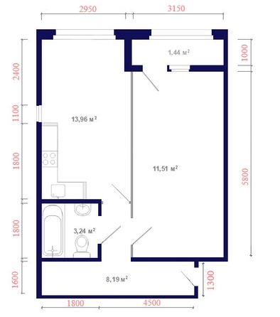 
  Продается 1-комн. квартира, 49.54 м², ЖК Юго-Западный, дом 17
. Фото 4.