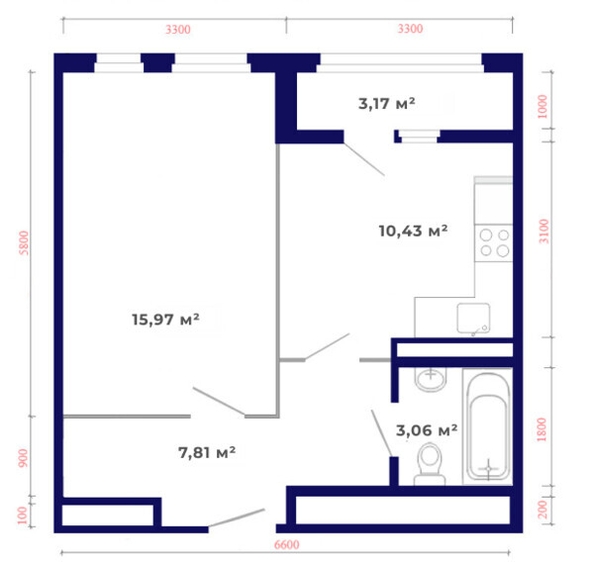 
   Продам 1-комнатную, 40.44 м², Юго-Западный, дом 17

. Фото 10.