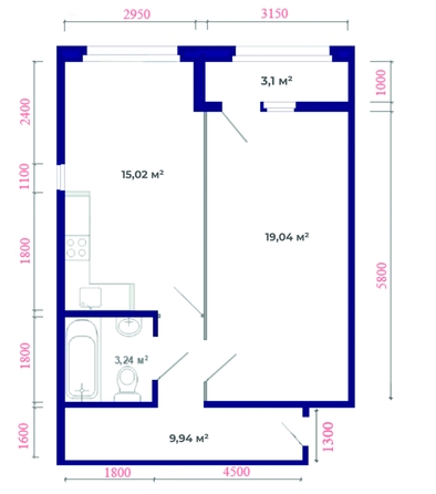 
  Продается 1-комн. квартира, 50.34 м², ЖК Юго-Западный, дом 17
. Фото 5.