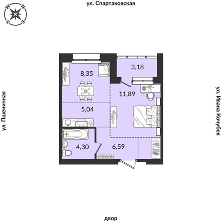 
   Продам 2-комнатную, 39.35 м², Источник, дом 1

. Фото 1.