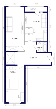 
   Продам 2-комнатную, 70.9 м², Юго-Западный, дом 17

. Фото 17.