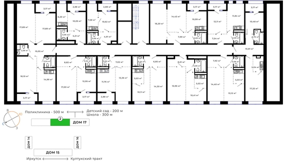 
   Продам 2-комнатную, 43.53 м², Юго-Западный, дом 17

. Фото 15.