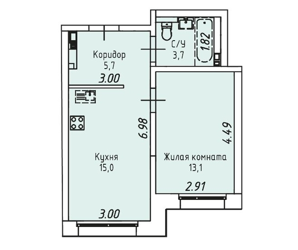 
   Продам 1-комнатную, 37.5 м², Култукская ул, д 16

. Фото 1.