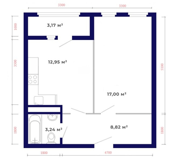 
   Продам 1-комнатную, 45.18 м², Юго-Западный, дом 17

. Фото 8.