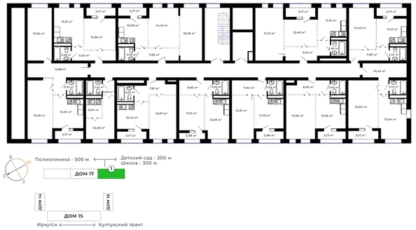 
   Продам 2-комнатную, 60.56 м², Юго-Западный, дом 17

. Фото 3.