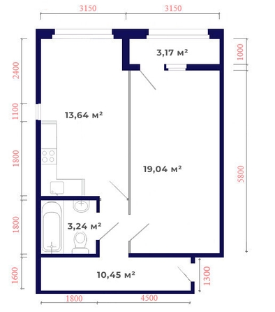 
   Продам 1-комнатную, 49.54 м², Юго-Западный, дом 17

. Фото 5.