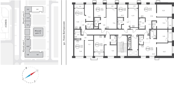 
   Продам 2-комнатную, 63.76 м², СОЮЗ PRIORITY, дом 2

. Фото 1.