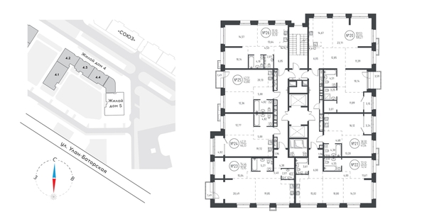 
   Продам 2-комнатную, 54.46 м², СОЮЗ PRIORITY, дом 5

. Фото 1.